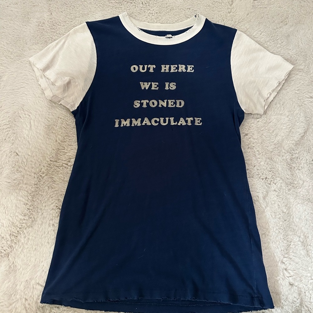 Stoned Immaculate Navy and White Graphic Tee